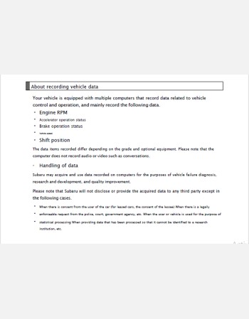 subaru trezia 2014 owners manual in english